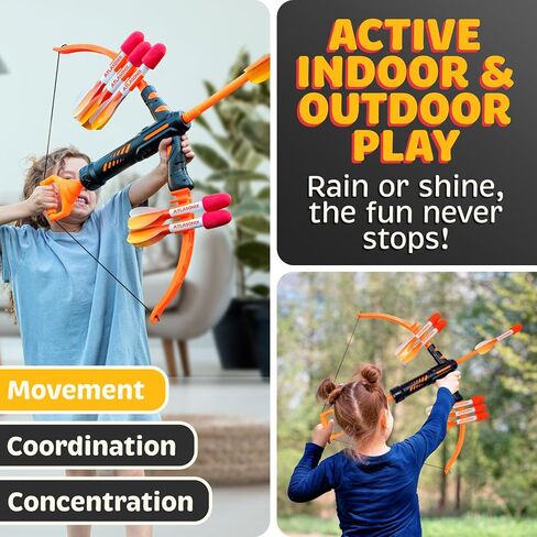 Atlasonix Bow and Arrow - Bow and Arrow for Kids | Outdoor Archery Shooting Toy for Boys and Girls Ages 4-12, Fun Outdoor Games for Boys Age 8-12 Birthday in Saudi Arabia