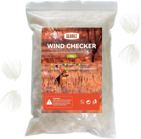Wind Indicator Direction Supply Refill Pack 25g(0.88oz) | Deer Elk Hunting, Natural Milk Weed Fiber, Lightweight, Scentless, Powder-free, Wind Detector, Windfloaters, Hunter Gears in Kuwait
