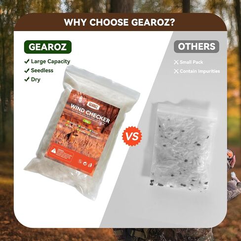 Wind Indicator Direction Supply Refill Pack 25g(0.88oz) | Deer Elk Hunting, Natural Milk Weed Fiber, Lightweight, Scentless, Powder-free, Wind Detector, Windfloaters, Hunter Gears in Kuwait