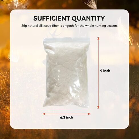 Wind Indicator Direction Supply Refill Pack 25g(0.88oz) | Deer Elk Hunting, Natural Milk Weed Fiber, Lightweight, Scentless, Powder-free, Wind Detector, Windfloaters, Hunter Gears in Kuwait
