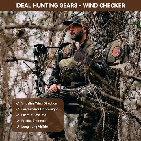 Wind Indicator Direction Supply Refill Pack 25g(0.88oz) | Deer Elk Hunting, Natural Milk Weed Fiber, Lightweight, Scentless, Powder-free, Wind Detector, Windfloaters, Hunter Gears in Kuwait