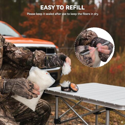 Wind Indicator Direction Supply Refill Pack 25g(0.88oz) | Deer Elk Hunting, Natural Milk Weed Fiber, Lightweight, Scentless, Powder-free, Wind Detector, Windfloaters, Hunter Gears in Kuwait