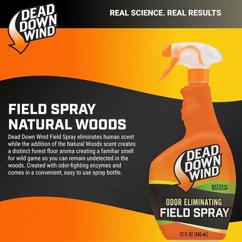 DEAD DOWN WIND Evolve Field Spray – Odor Fighting Technology Hunting Scent Control Spray Bottle – Natural Woods, Safe for Sensitive Skin - Easy to Use for Hunting Gear & Clothing (32 oz) in Saudi Arabia