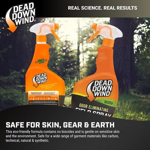 DEAD DOWN WIND Evolve Field Spray – Odor Fighting Technology Hunting Scent Control Spray Bottle – Natural Woods, Safe for Sensitive Skin - Easy to Use for Hunting Gear & Clothing (32 oz) in Saudi Arabia