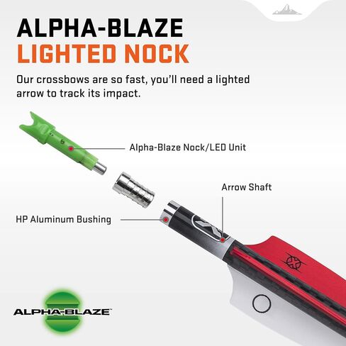 Wicked Ridge by TenPoint Match 400 - Lighted 20" Carbon Crossbow Arrows (Pack of 3) - 400-Grains, .004" Straightness - With Alpha-Blaze Lighted Nock & Alpha-Nock HP - Essential for Crossbow Hunting | Lighted Nock, Alpha-Nock HP - Essential for Crossbow Hu in Saudi Arabia