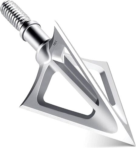 6-Pack 420 Stainless Steel Fixed Blade Broadheads 100 Grain 1-1/8" Cut Premium Solid Arrow Tip for Archery Hunting for Crossbow and Compound Bow in Saudi Arabia
