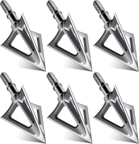 6-Pack 420 Stainless Steel Fixed Blade Broadheads 100 Grain 1-1/8" Cut Premium Solid Arrow Tip for Archery Hunting for Crossbow and Compound Bow in Saudi Arabia