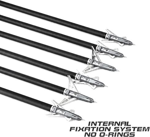 6PK Broadheads 100 Grains Steel 2 Blades Mechanical Broadhead | 420 Stainless, Archery Hunting, Crossbow, Compound Bow in Saudi Arabia