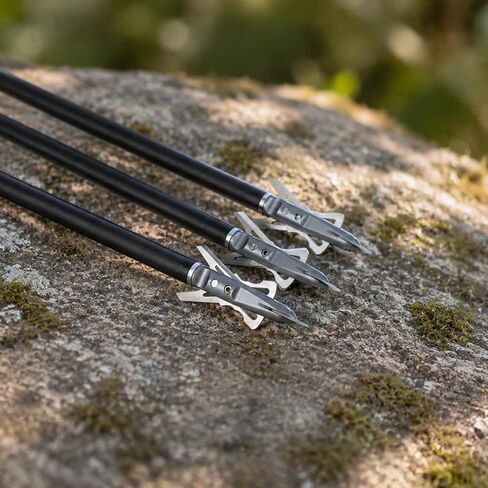 6PK Broadheads 100 Grains Steel 2 Blades Mechanical Broadhead | 420 Stainless, Archery Hunting, Crossbow, Compound Bow in Saudi Arabia