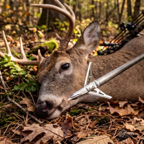 6PK Broadheads 100 Grains Steel 2 Blades Mechanical Broadhead | 420 Stainless, Archery Hunting, Crossbow, Compound Bow in Saudi Arabia