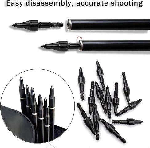 Qoaimu 100 Grain Archery Arrow Field Points Field Tips, High Precision 100 Grain Field Points, Screw-in Bullet Points for 5/16 Inch Arrows Broadheads for Recurve, Compound Bow Crossbow in Saudi Arabia