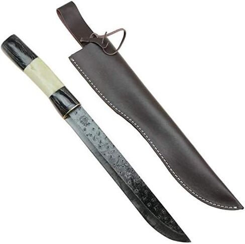 High Carbon Steel Machete Knife Natural Bone Handle Full Tang Hammered Texture Blade in Saudi Arabia
