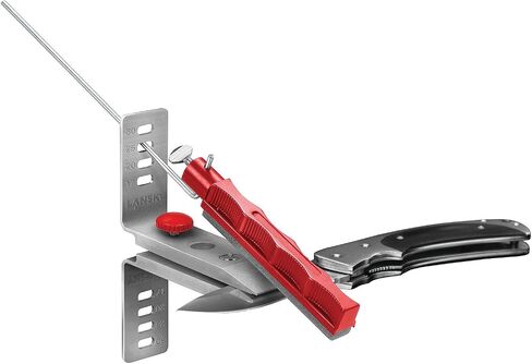 Lansky Deluxe Knife Sharpening System: 5-Stone Ceramic Knife Sharpener Kit with Honing Oil - LKCLX | Honing oil included in Saudi Arabia