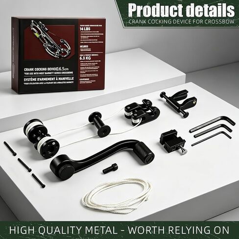 Upgraded BAR20020 Crank Cocking Device for Crossbow, Compatible with Barnett Series, Ambidextrous, 93% Draw Weight Reduction, Easy Install, Black Hunting Accessory in Saudi Arabia