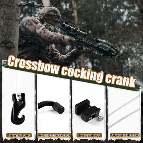 Upgraded BAR20020 Crank Cocking Device for Crossbow, Compatible with Barnett Series, Ambidextrous, 93% Draw Weight Reduction, Easy Install, Black Hunting Accessory in Saudi Arabia