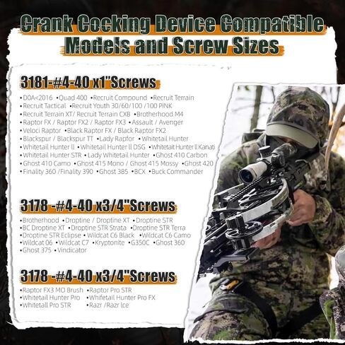 Upgraded BAR20020 Crank Cocking Device for Crossbow, Compatible with Barnett Series, Ambidextrous, 93% Draw Weight Reduction, Easy Install, Black Hunting Accessory in Saudi Arabia