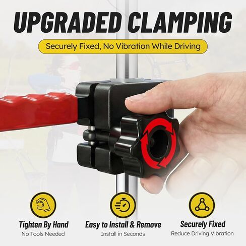 Heavy Duty All Steel Bow Hanger for Truck, Red Wave Anti-Slip Hook | Upgraded Twist-Lock Clamp, Universal Compound Bow Holder with 3 Shims for 10-14mm Headrest, Archery Hunting Gear Safe Storage in Saudi Arabia