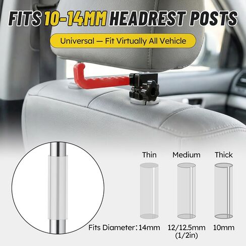 Heavy Duty All Steel Bow Hanger for Truck, Red Wave Anti-Slip Hook | Upgraded Twist-Lock Clamp, Universal Compound Bow Holder with 3 Shims for 10-14mm Headrest, Archery Hunting Gear Safe Storage in Saudi Arabia