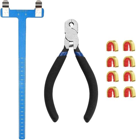 Archery Bow String Nocking Points Set with T Square Ruler Nocking Buckle Pliers and 8pcs Nocking Buckle Set,for Recurve and Compound Bowstring Accessories in Saudi Arabia