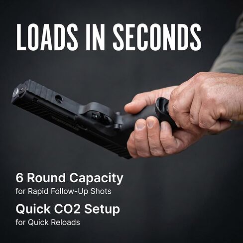 Streetwise Heat Self Defense Pepper Launcher - .50 Cal CO2 Powered Semi-Automatic 6-Round Launcher, Picatinny Rail, 450 FPS, 60 Ft Range, Includes Pepper Irritant Rubber Metal Rounds in Saudi Arabia
