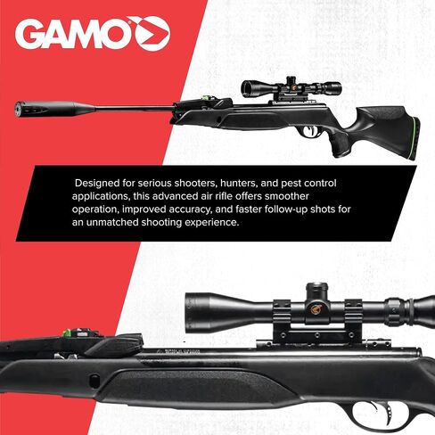 Gamo Swarm Magnum PRO 10X GEN3i Inertia Fed Break Barrel Air Rifle | High-Power Magnum Gas Piston - Upgraded Multi-Shot Loader System - Heavy Sound Dampening Over The Barrel in Kuwait