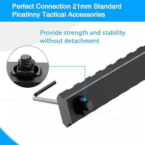 Mlock Picatinny Rail Set, Aluminum Airsoft Rail Accessories, 3 5 7 9 11 13 Slots with 13 T-Nuts & Screws, 3 Wrench-Rounded Corner in Saudi Arabia