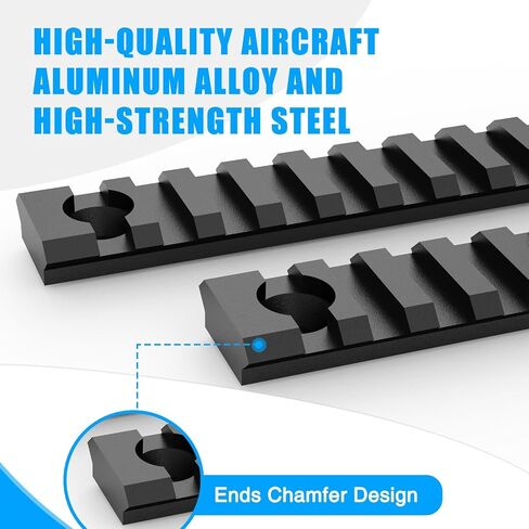 Mlock Picatinny Rail Set, Aluminum Airsoft Rail Accessories, 3 5 7 9 11 13 Slots with 13 T-Nuts & Screws, 3 Wrench-Rounded Corner in Saudi Arabia