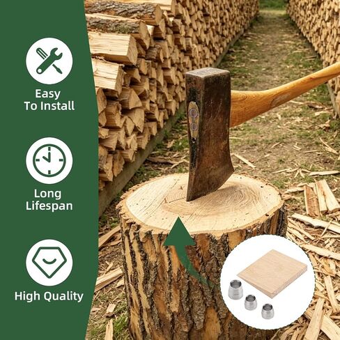 Axe Hammer Handle Wedge Kit with 1 Wooden and 3 Corrugated Steel Wedges | Fit for Hatchet Repairing and Fixing, Axe Wedge Kit in Saudi Arabia