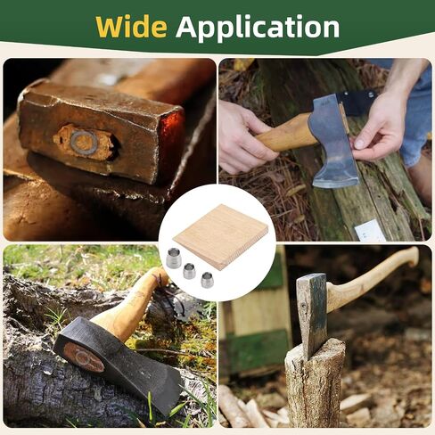 Axe Hammer Handle Wedge Kit with 1 Wooden and 3 Corrugated Steel Wedges | Fit for Hatchet Repairing and Fixing, Axe Wedge Kit in Saudi Arabia