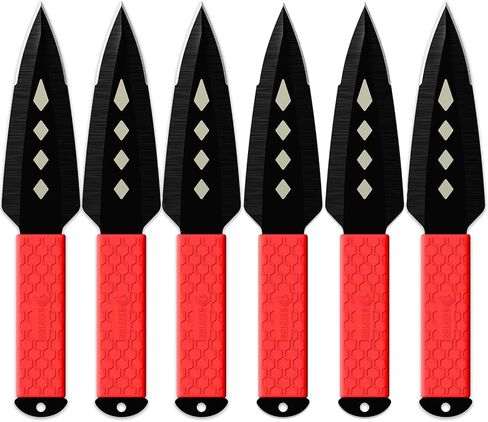NedFoss Throwing Knives 6Pack, Ideal Companion for Throwing Axes and Tomahawks, 8.9" One Piece Stainless Steel Throwing Knives Set with Sheath, Backyard Knives Throwing Game for Adults in Saudi Arabia