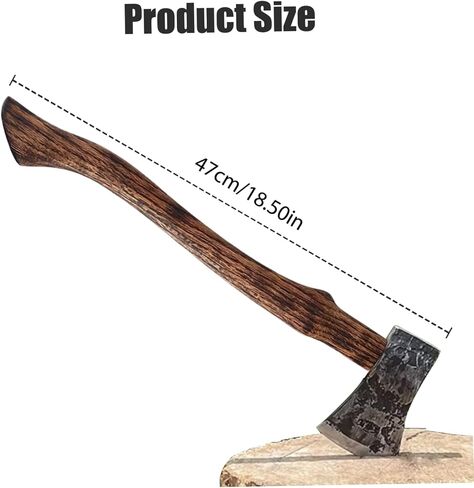 Axe Handle Beech Wood 18.5in Long Ax Handle Replacement Carbonized Hatchet Handle with Curved End Smooth Impact Resistant Axe Handles, Axe Handle, 18.50inch in Saudi Arabia