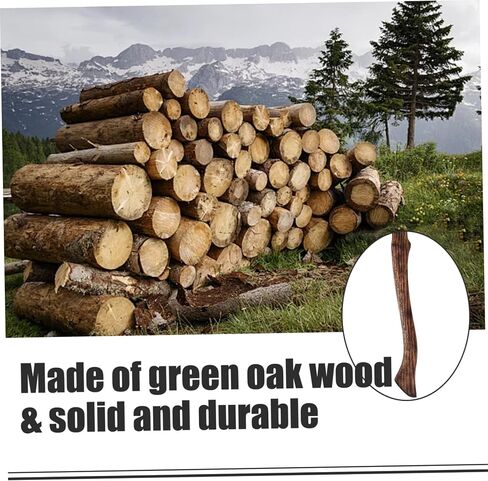 Axe Handle Beech Wood 18.5in Long Ax Handle Replacement Carbonized Hatchet Handle with Curved End Smooth Impact Resistant Axe Handles, Axe Handle, 18.50inch in Saudi Arabia