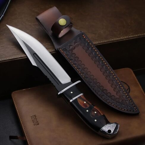 WPKOPYA (DeHong-88 Hunting Knife, 7.1" (about 18 cm) Fixed Blade Tactical knife ，Configure leather scabbard,Camping, survival， Slicing, Boning, Gift Collection in Kuwait