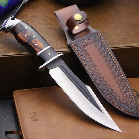 WPKOPYA (DeHong-88 Hunting Knife, 7.1" (about 18 cm) Fixed Blade Tactical knife ，Configure leather scabbard,Camping, survival， Slicing, Boning, Gift Collection in Kuwait