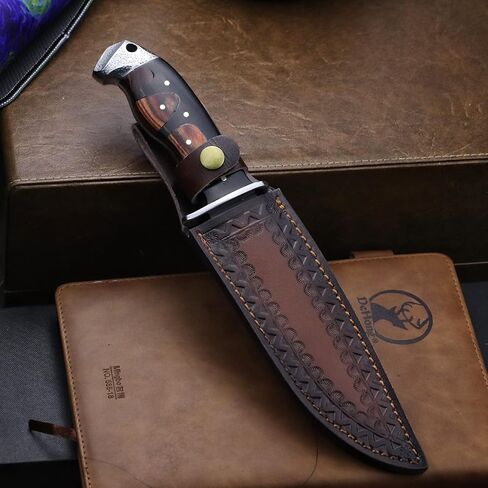WPKOPYA (DeHong-88 Hunting Knife, 7.1" (about 18 cm) Fixed Blade Tactical knife ，Configure leather scabbard,Camping, survival， Slicing, Boning, Gift Collection in Kuwait