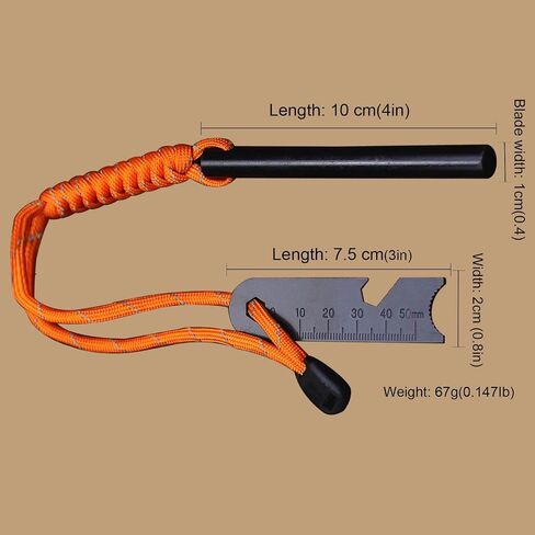 BA-KOR U.S.A 11 "DC53 Steel Hunting Knife & Sheath +4" Flint Fire Starter, Acidwood handle Jungle Survival Knife, Camping EDC tool knife in Saudi Arabia