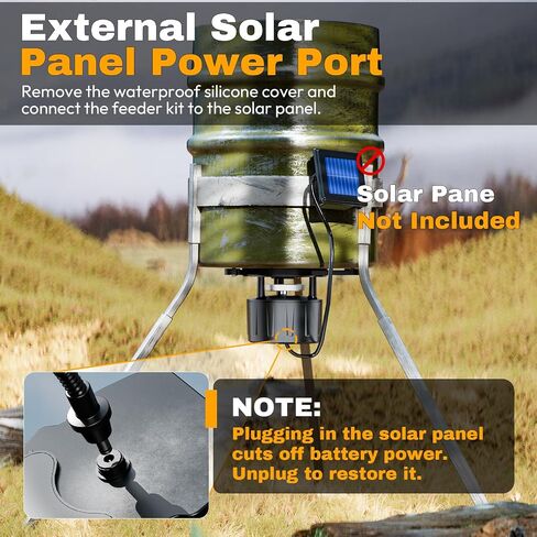 Deer Feeder Kit, 6V Feeder Kit, Feeder Motor & Timer Kit, Small-Size Game Feeder/Chicken Feeder, Sturdy Hunting Feeder Kit with Spinner/Digital Timer/Adjustable Arms/Batteries Slot/Solar Panel Port in Saudi Arabia