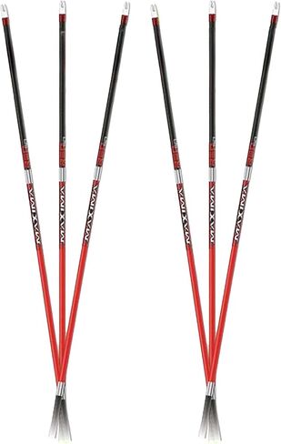 Carbon Express Maxima RED Fletched Carbon Arrows with Dynamic Spine Control and Blazer Vanes, 6-Pack, Available in 250(.400 Spine) & 350(.350 Spine) in Saudi Arabia