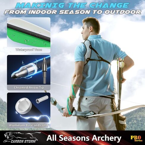 SUNYA Archery 24PCS Compound Bow Arrows for Practice. 30" Carbon Shaft, Spine 500 with Removable Tips. 4 Colors Vane Fit for Indoor and Outdoor Archery. in Saudi Arabia