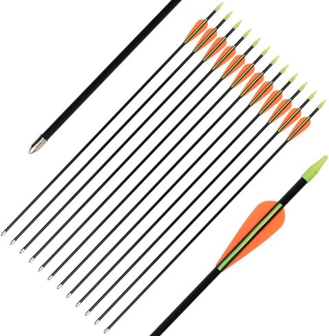 Archery Youth 24 26 28 Inch Fiberglass Archery Targeting Arrows for Youth Practise Recurvebow Compound Bow Shooting in Saudi Arabia