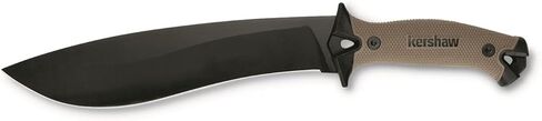 Kershaw Camp 10 Machete, Tan, 10 Inch Fixed Recurve Blade | 65Mn Carbon Tool Steel, Full-Tang Blade, Includes Sheath and Straps, Machete for Yard Work, Camping, Outdoors, Bushcraft in Saudi Arabia