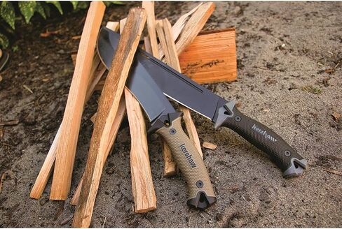 Kershaw Camp 10 Machete, Tan, 10 Inch Fixed Recurve Blade | 65Mn Carbon Tool Steel, Full-Tang Blade, Includes Sheath and Straps, Machete for Yard Work, Camping, Outdoors, Bushcraft in Saudi Arabia