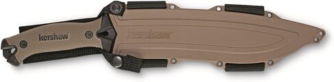 Kershaw Camp 10 Machete, Tan, 10 Inch Fixed Recurve Blade | 65Mn Carbon Tool Steel, Full-Tang Blade, Includes Sheath and Straps, Machete for Yard Work, Camping, Outdoors, Bushcraft in Saudi Arabia
