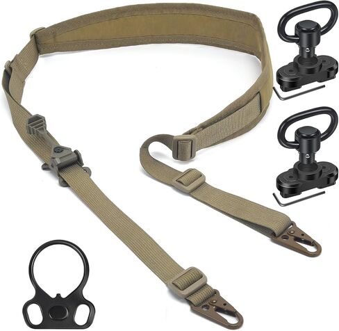 WarBull 2 Point Rifle Sling, QD Swivel Quick Adjust Gun Sling with HK Hook, Soft Shoulder Pad Tactical Rifle Sling for Rifle Shotgun and Crossbow, Hunting and Outdoor Sports in Saudi Arabia