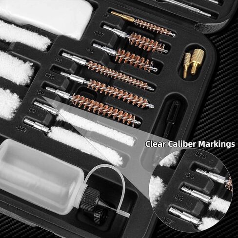 Universal Gun Cleaning Kit for Pistol, Shotgun, Rifle, Handgun, Airgun, Revolver, Cleaning Kit with Brushes, Jags, Slotted Tips, Portable Case in Saudi Arabia