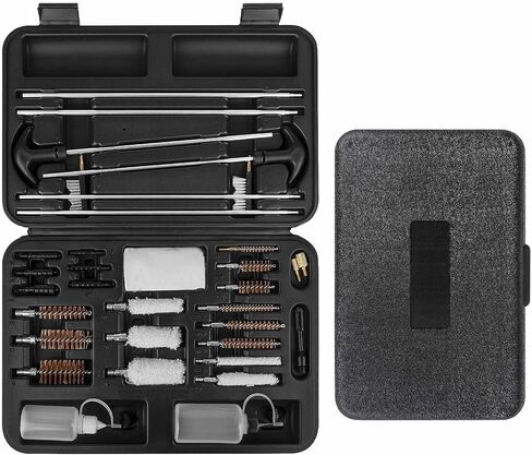 Universal Gun Cleaning Kit for Pistol, Shotgun, Rifle, Handgun, Airgun, Revolver, Cleaning Kit with Brushes, Jags, Slotted Tips, Portable Case in Saudi Arabia
