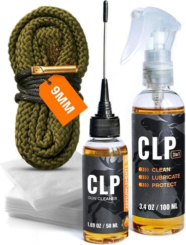 Gun Cleaner and Lubricant kit 5 Oz Gun Oil Spray & Needle Oiler - 3-in-1 Cleaner, Lubricant & Protectant Gun Oil and Cleaner Kit - Gun Cleaning Oil and 50 pcs 3x3 Gun Cleaning Patches in Saudi Arabia