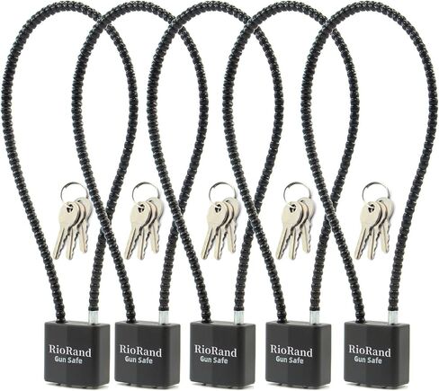 RioRand Keyed Alike Cable Gun Lock 8.5" & 15", Safety Lock Compatible with Pistols, Rifles & Shotguns for Home & Firearm Storage in Saudi Arabia