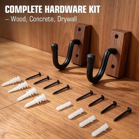 Walnut Gun Rack for Wall, Horizontal Rifle Wall Mount with Thick Rubber Coated Hooks, Heavy Duty Shotgun Holder for Display & Storage, Ideal Gun Shelf for Indoor Wall in Man Cave, Gun Room, Closet in Saudi Arabia