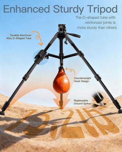 74" Adjustable Rifle Tripod Stand, Aluminum Shooting Tripod with V Yoke Gun Rest, Ground Spikes and 2 Camo Straps for Outdoor Shooting, Target Practice and Field Use in Saudi Arabia